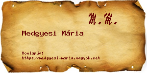 Medgyesi Mária névjegykártya
